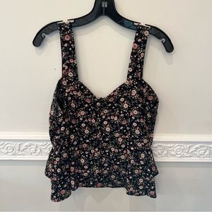 Y.A.S Floral Ruffle Tank Top